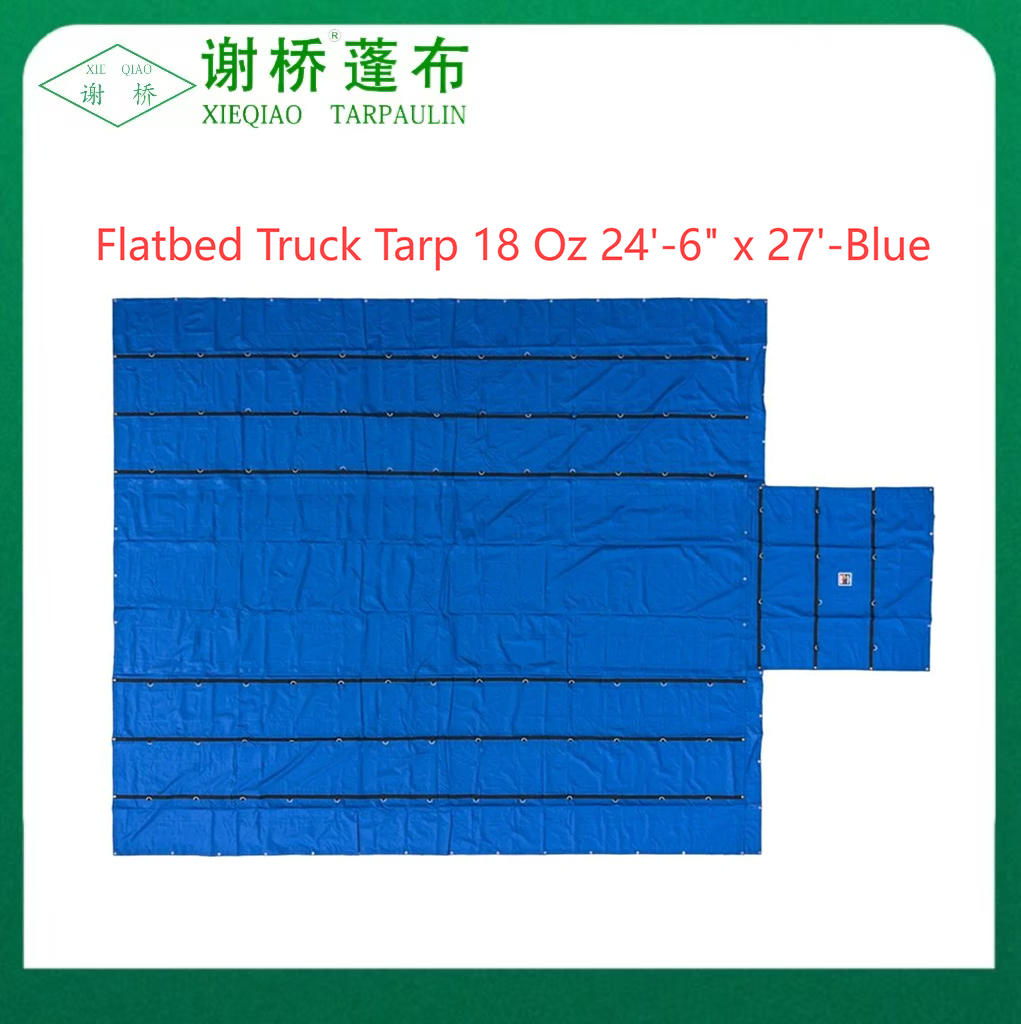 18oz Tarp Truk Flatbed 24 "-6" "X27" (8 "Drop) -Blue