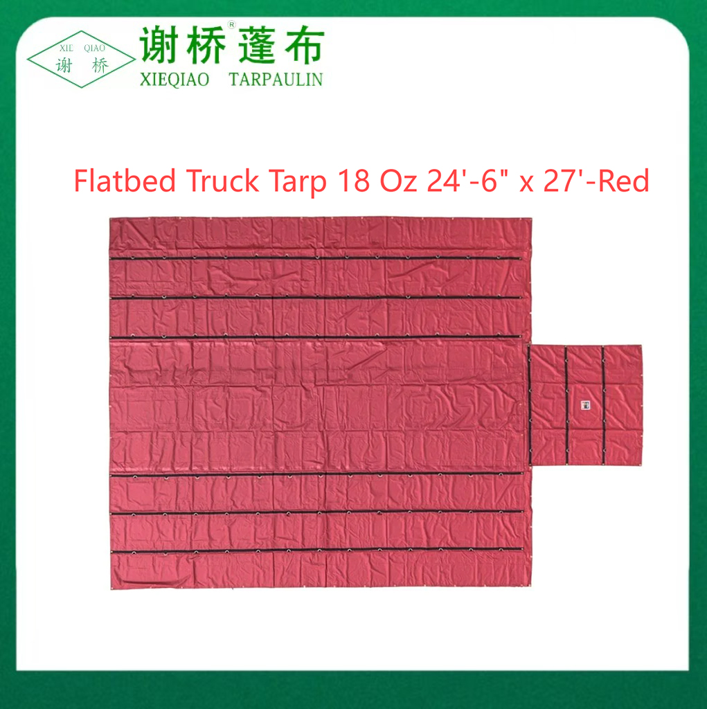 18oz Tarp Truk Flatbed 24 "-6" "X27" (8 "Drop) -Red
