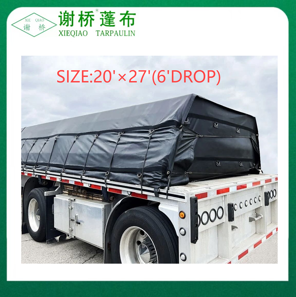 18oz Flatbed Truck Tarp 20 "X27" (8 "Drop) -Black