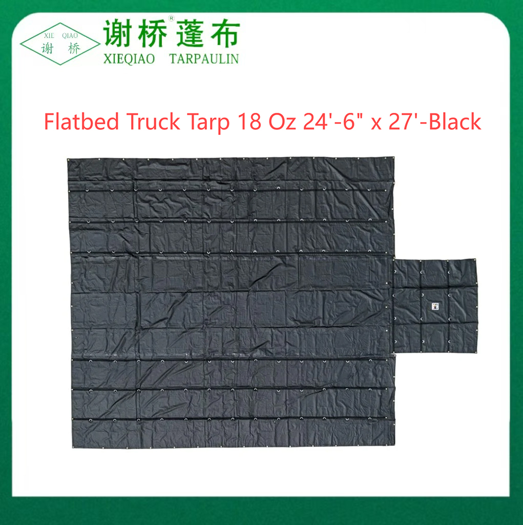 18oz Tarp Truk Flatbed 24 "-6" "X27" (8 "Drop) -Black